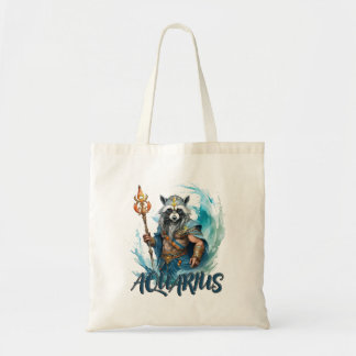 Bolso De Tela Aquarius, mapache, signo de zodiaco, rey del mar