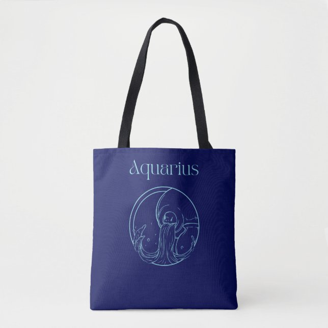Bolso De Tela Aquarius Zodiac  (Anverso)