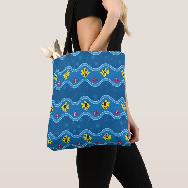 Bolso De Tela Aquí, Fishy Fishy Beach Pattern (Detalle)