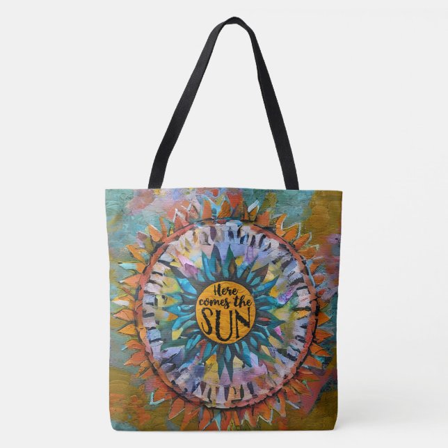 Bolso De Tela Aquí viene el Boho Sunshine del sol (Anverso)