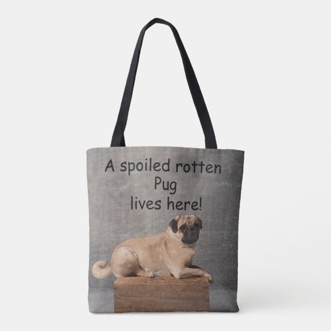 Bolso De Tela Aquí vive un cerdo podrido y malcriado (Reverso)