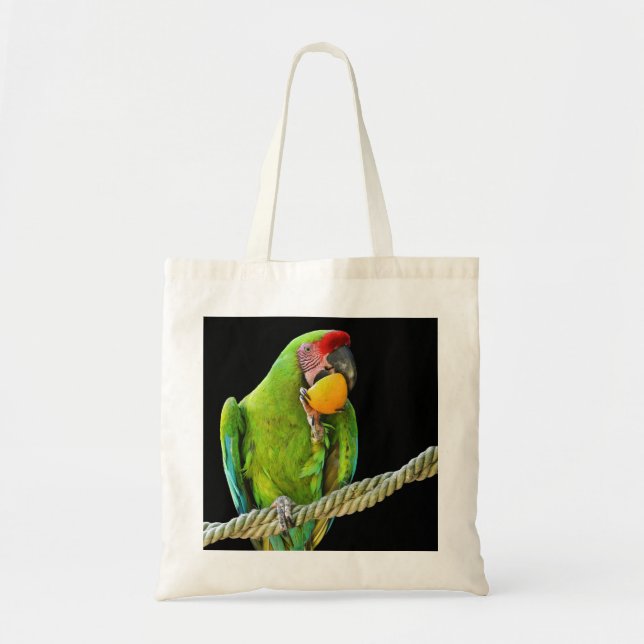 Bolso De Tela Ara Militaris Green Parrot (Frente)