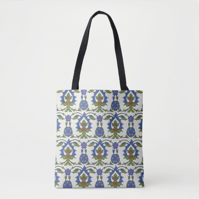 Bolso De Tela Árabe Tradicional: Iznik Tile Seamless. (Anverso)