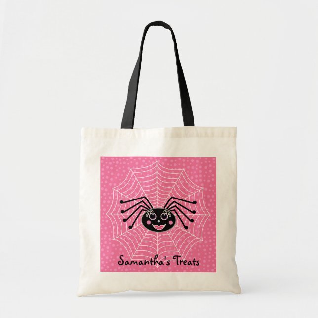 Bolso De Tela Araña de Girlie en la invitación personalizada Web (Frente)