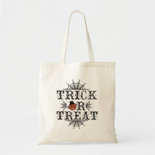 Bolso De Tela Arañas de calabaza de truco o truco Feliz Hallowee