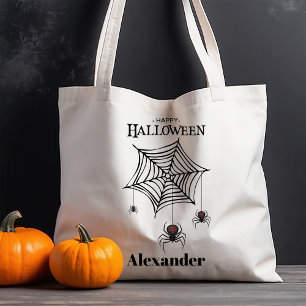 Bolso De Tela Arañas espeluznantes en la telaraña de Halloween T