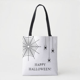 Bolso De Tela Arañas Simples Y Feliz Halloween Telaraña