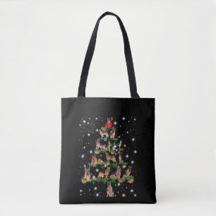 Bolso De Tela Árbol alemán de Navidad cubierto por linterna