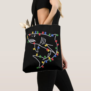 Bolso De Tela Árbol Amante De Tiburones Navidad Xmas Mascota Ani