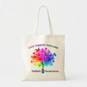 Bolso De Tela Árbol arcoiris de autismo