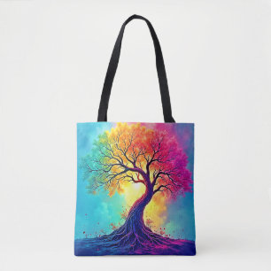 Bolso De Tela Árbol Arcoíris: Raíces de Esperanza Infinita Arte