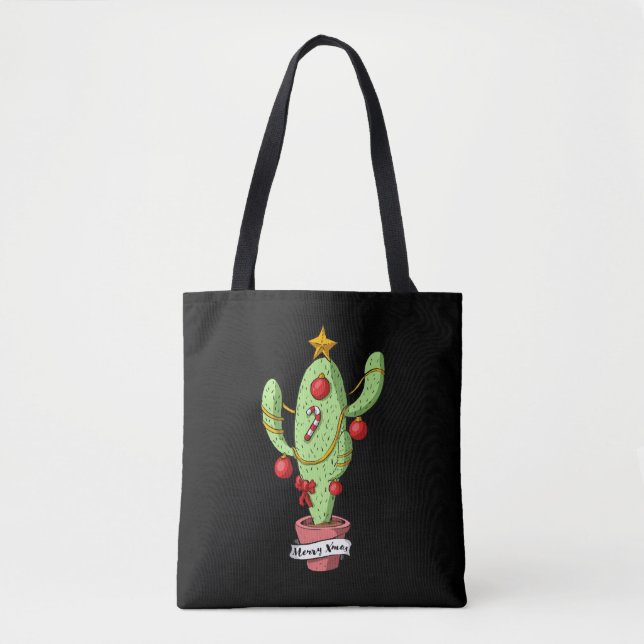 Bolso De Tela Árbol Cactus navidades (Anverso)