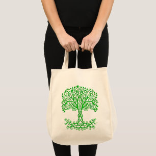 Bolso De Tela Árbol Celta Verde De La Vida