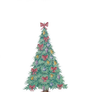 Bolso De Tela árbol con decoraciones arcos rojos campanas para 