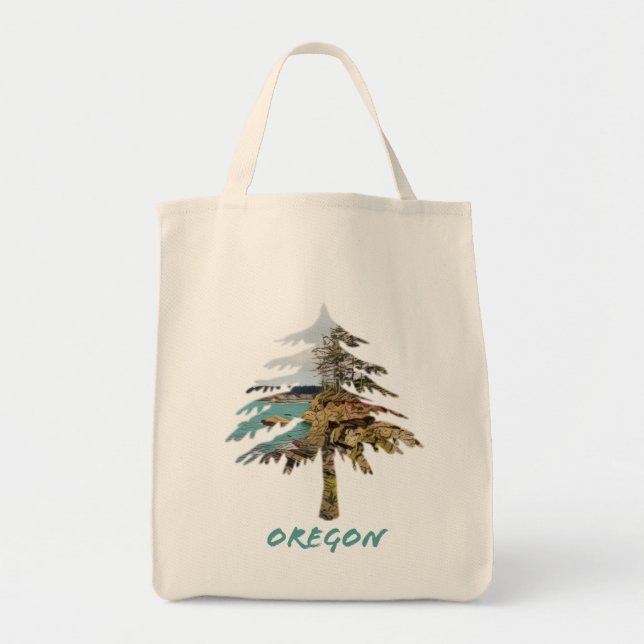 Bolso De Tela Árbol costero de Oregón (Frente)