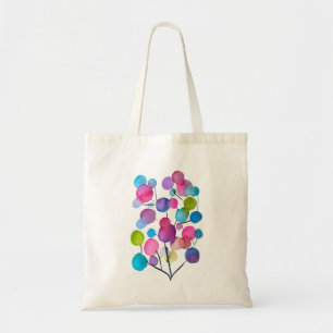 Bolso De Tela Árbol de arte abstracto de color rosa