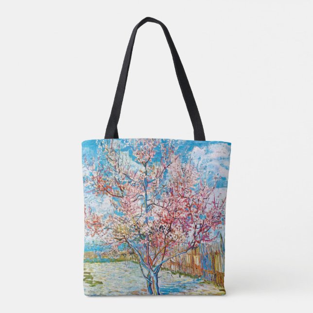 Bolso De Tela Árbol de arvejas floridas, Van Gogh (Reverso)