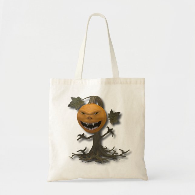 Bolso De Tela Árbol de calabazas de Halloween (Frente)