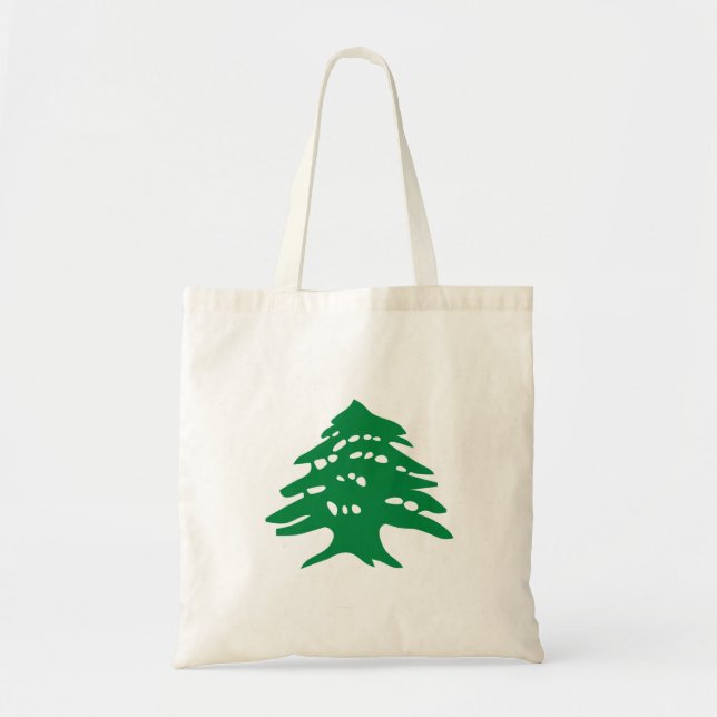 Bolso De Tela Árbol de cedro verde del Líbano (Frente)