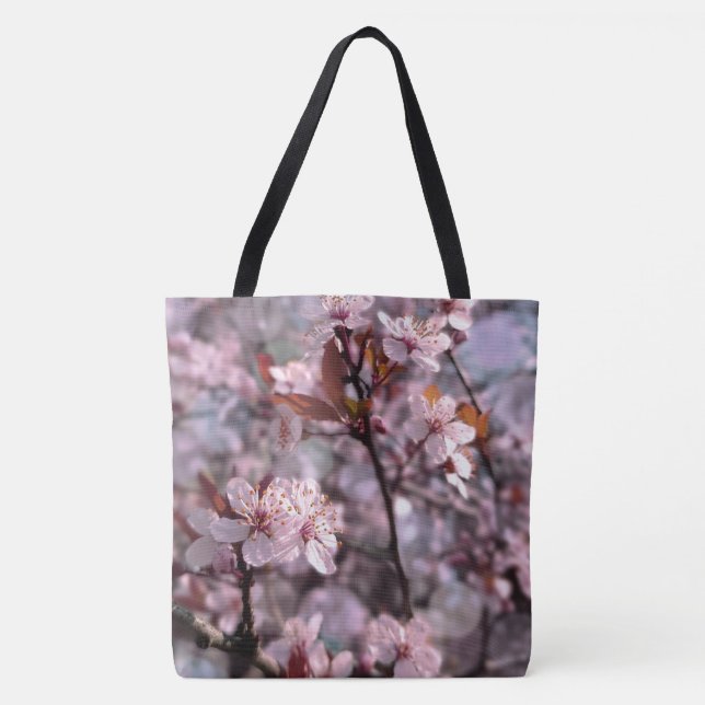 Bolso De Tela Árbol de ciruela de cerezo rosa (Anverso)