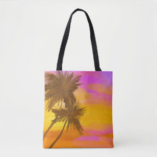 Bolso De Tela Árbol de coco, tema tropical del verano.