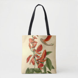 Bolso De Tela Árbol de coral de arte floral vintage Erythina Cri