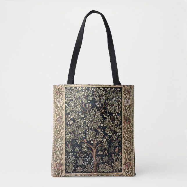 Bolso De Tela Árbol de cosecha y aves William Morris (Anverso)