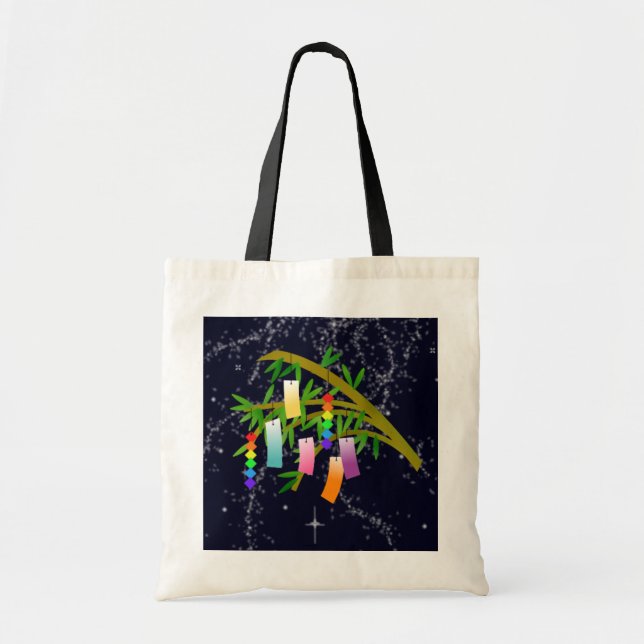 Bolso De Tela Árbol de deseos de Tanabata (Frente)
