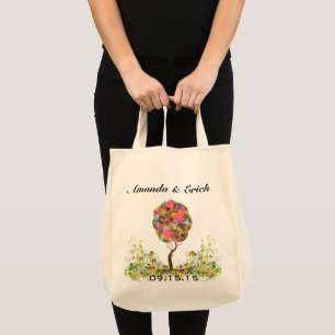 Bolso De Tela Árbol de hadas de hadas floridas encantado