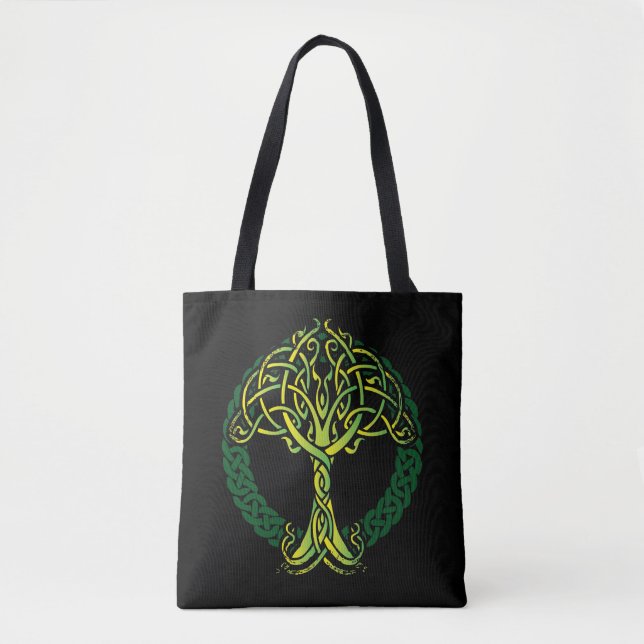 Bolso De Tela Árbol de Knotwork del Celtic de Viking de la vida (Anverso)