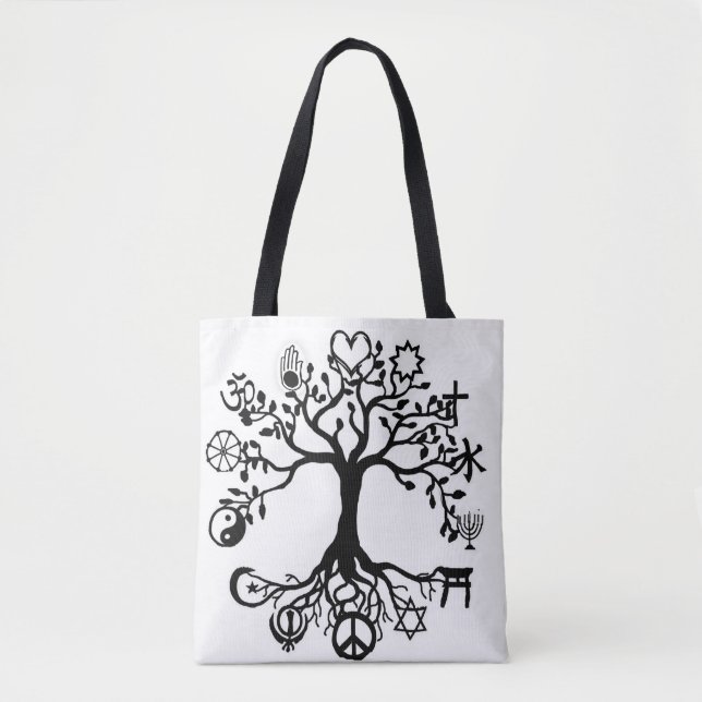 Bolso De Tela Árbol de la paz de la vida (Anverso)