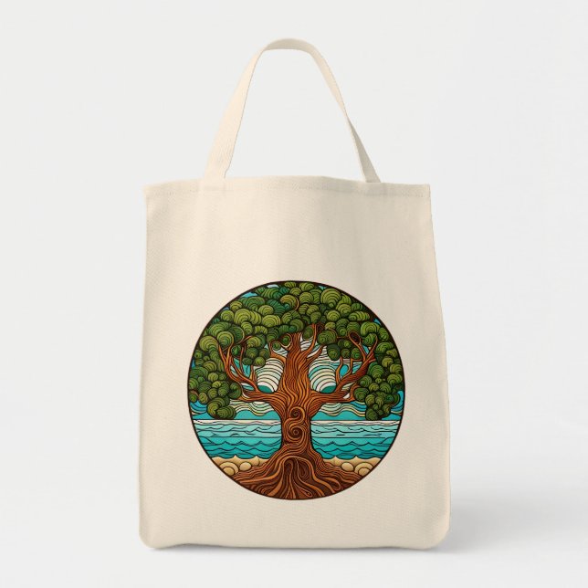 BOLSO DE TELA ÁRBOL DE LA VIDA (Frente)