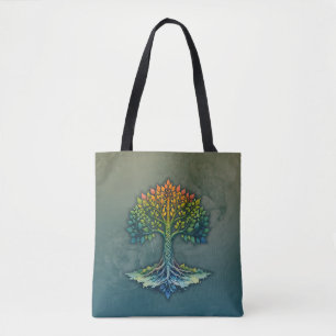 Bolso De Tela Árbol de la Vida Amanecer Cambiante 