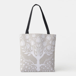 Bolso De Tela Árbol de magnolia ornamental por Aubrey Beardsley