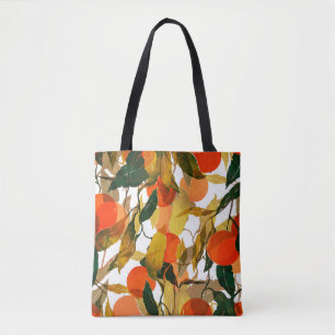 Bolso De Tela Árbol de mandarinas: jugoso patrón sin costuras.