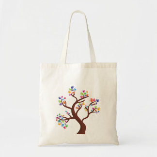 Bolso De Tela Árbol de mano humana.
