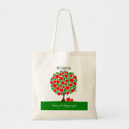 Bolso De Tela Árbol de manzanas rojas para regalo de clase de pr