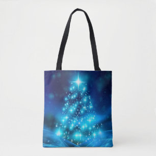 Bolso De Tela Árbol de Navidad azul Guay con luces resplandecien