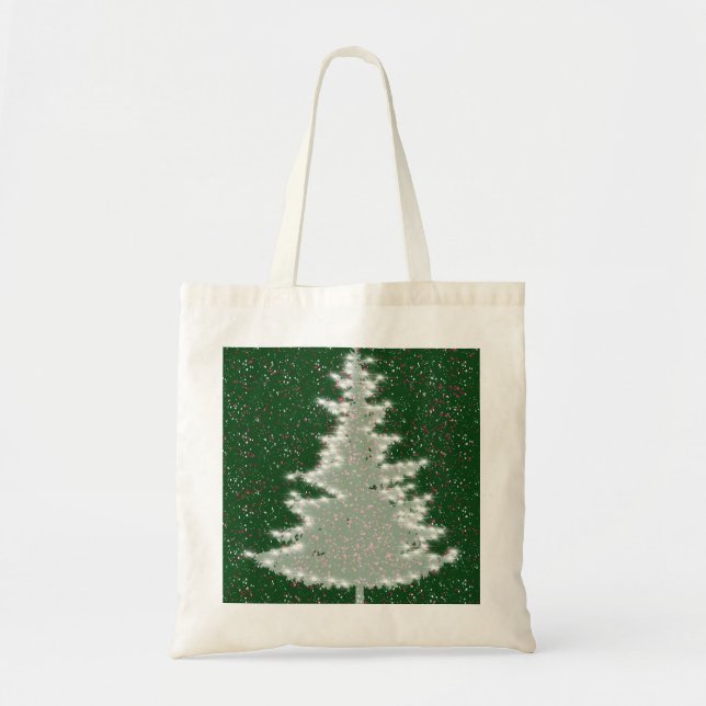 Bolso De Tela Árbol de Navidad brillante de invierno encantado (Frente)