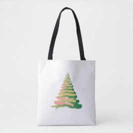 Bolso De Tela Árbol de Navidad con Pinceladas Minimalistas