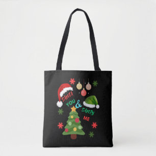 Bolso De Tela Árbol de Navidad con sombrero de Santa