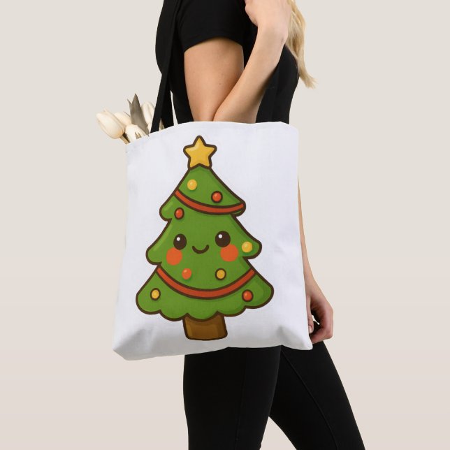 Bolso De Tela Árbol de Navidad Cute Kawaii (Detalle)