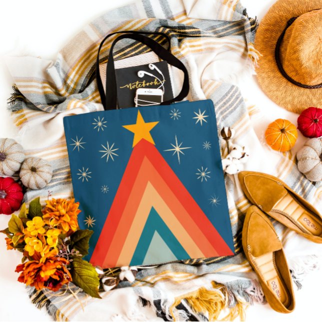 Bolso De Tela Árbol de Navidad Cute Merry y Bright Retro Groovy (Subido por el creador)