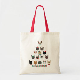 Bolso De Tela Árbol de Navidad de gato