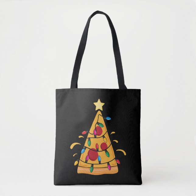 Bolso De Tela Árbol de Navidad de Pizza para niños de Trinidad y (Anverso)