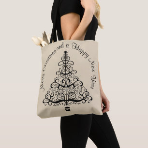Bolso De Tela Árbol de Navidad decorativo vintage con rollo vict