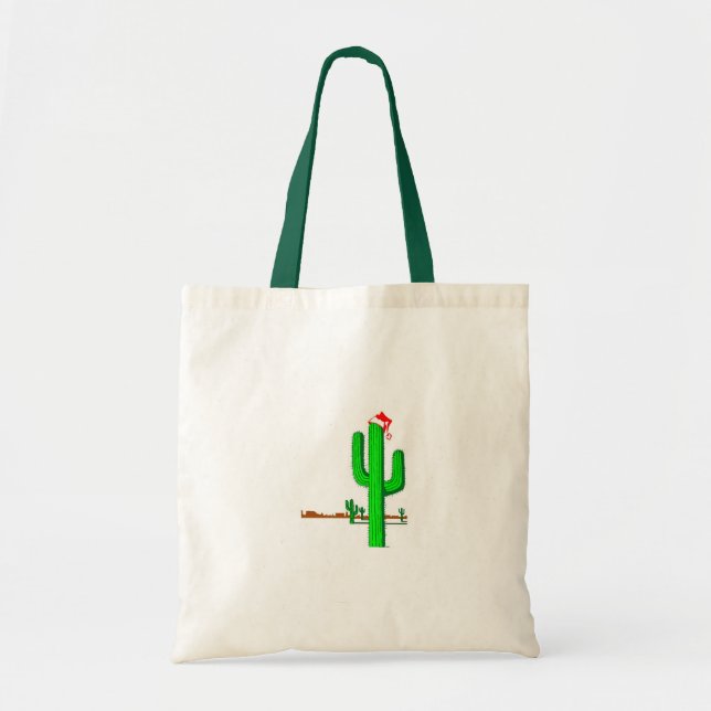 Bolso De Tela Árbol de navidad del cactus - tote del presupuesto (Frente)