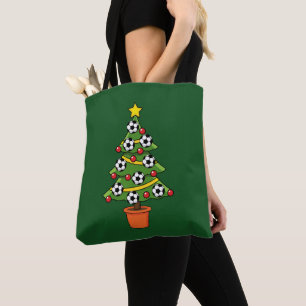 Bolso De Tela Árbol de Navidad del fútbol de fútbol