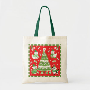 Bolso De Tela Árbol de navidad del perrito