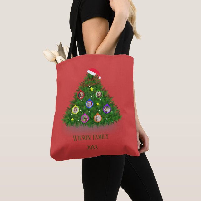 Bolso De Tela Árbol de Navidad familiar (Detalle)
